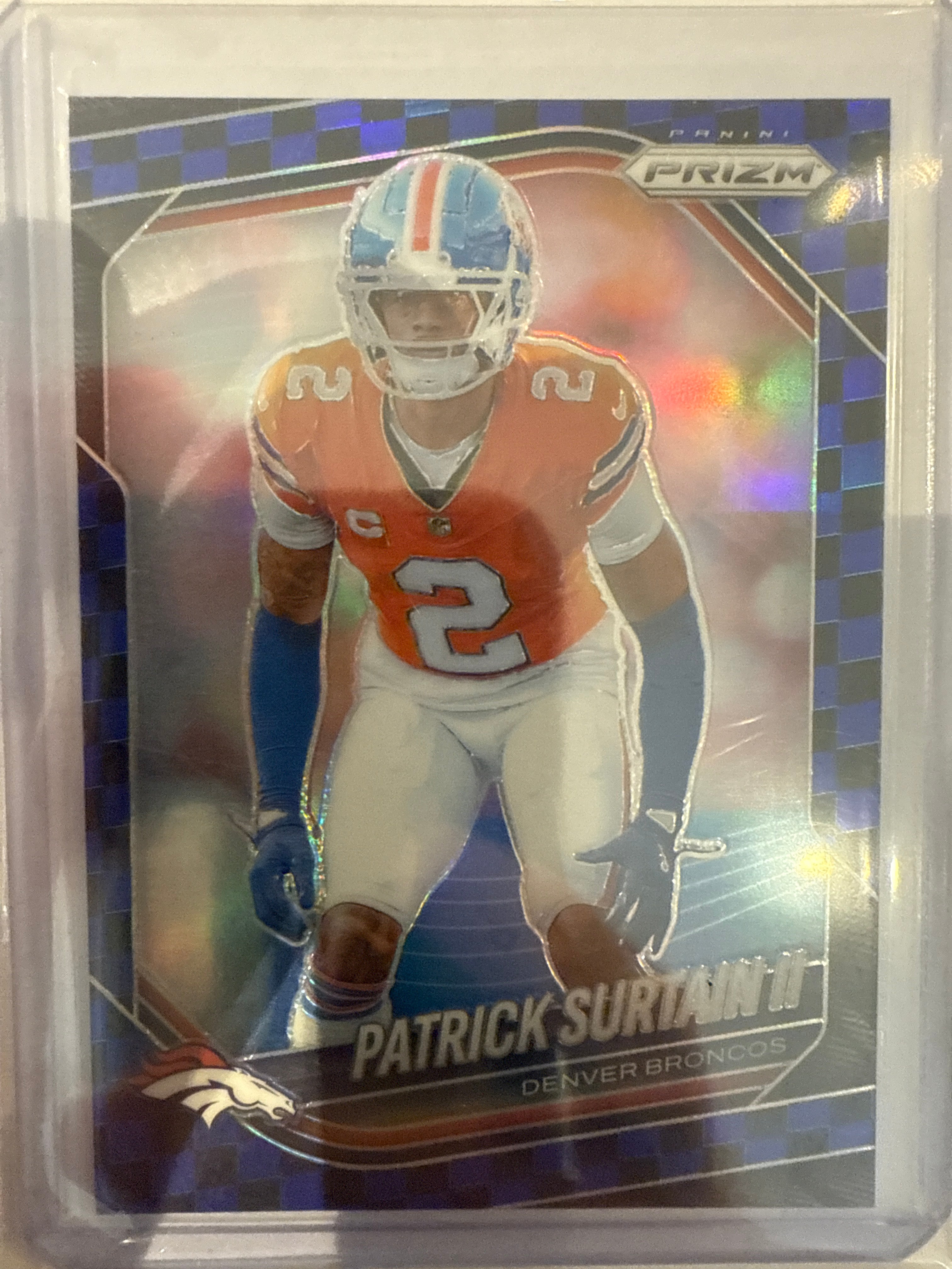 2025 Prizm Patrick Surtain Blue Checkerboard