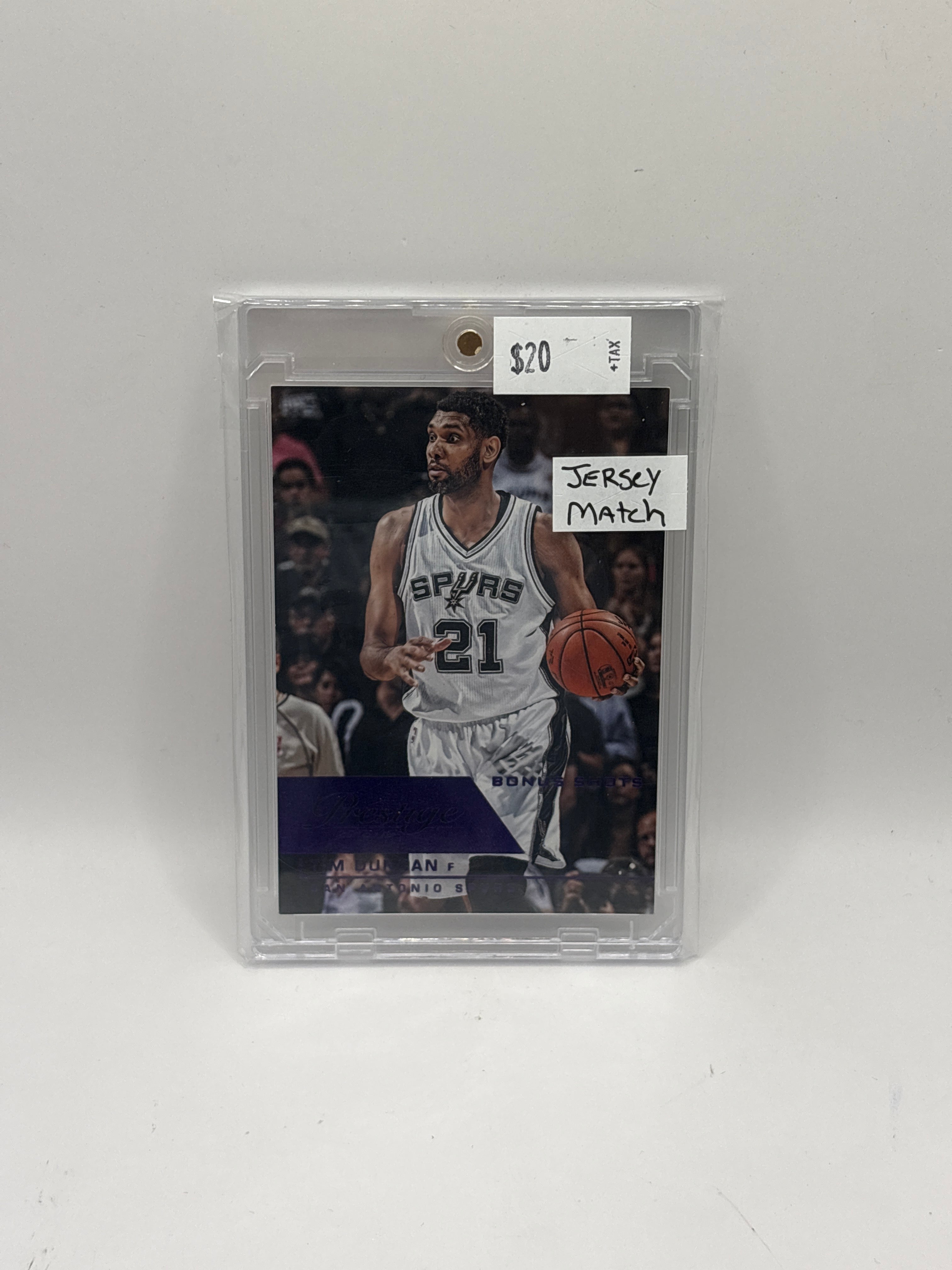 2015-16 Panini Prestige Tim Duncan #26 Bonus Shots Purple 21/49