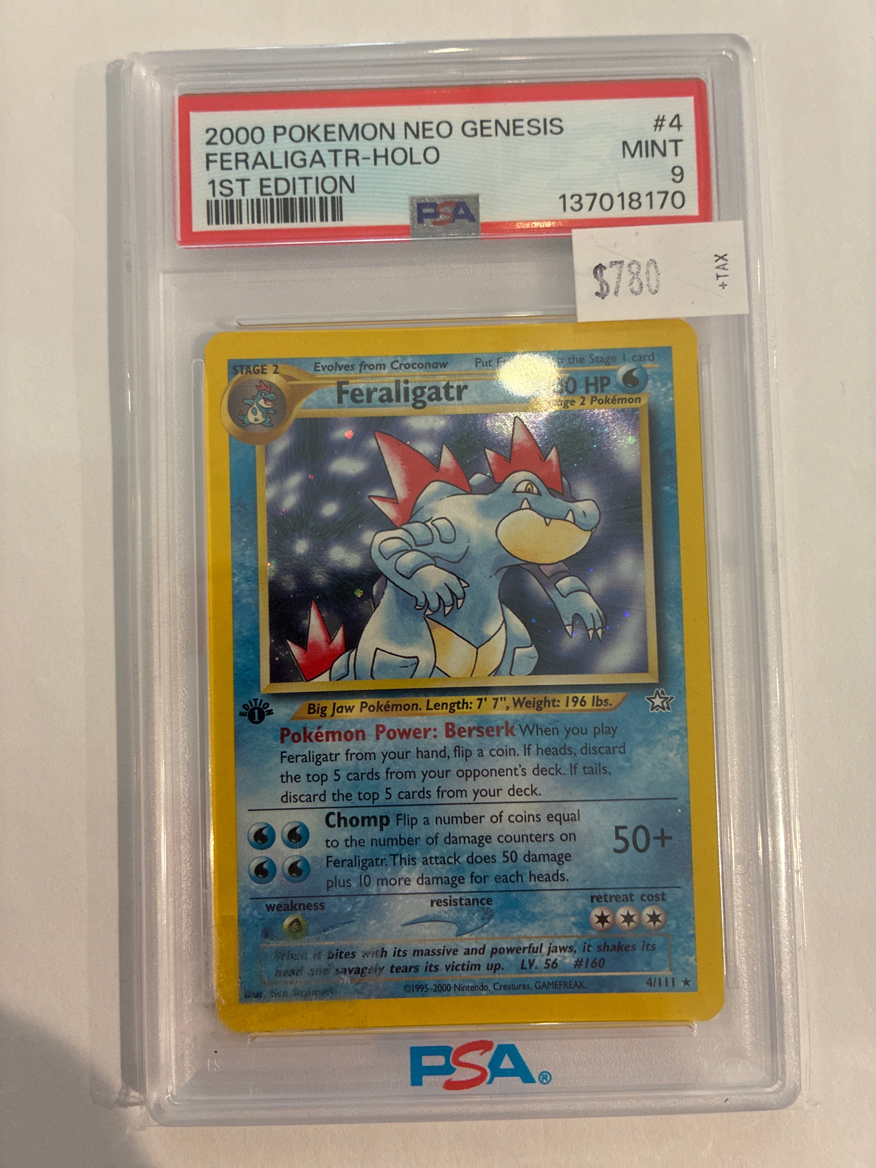 Feraligatr 4/111 Neo Genesis Holo PSA 9