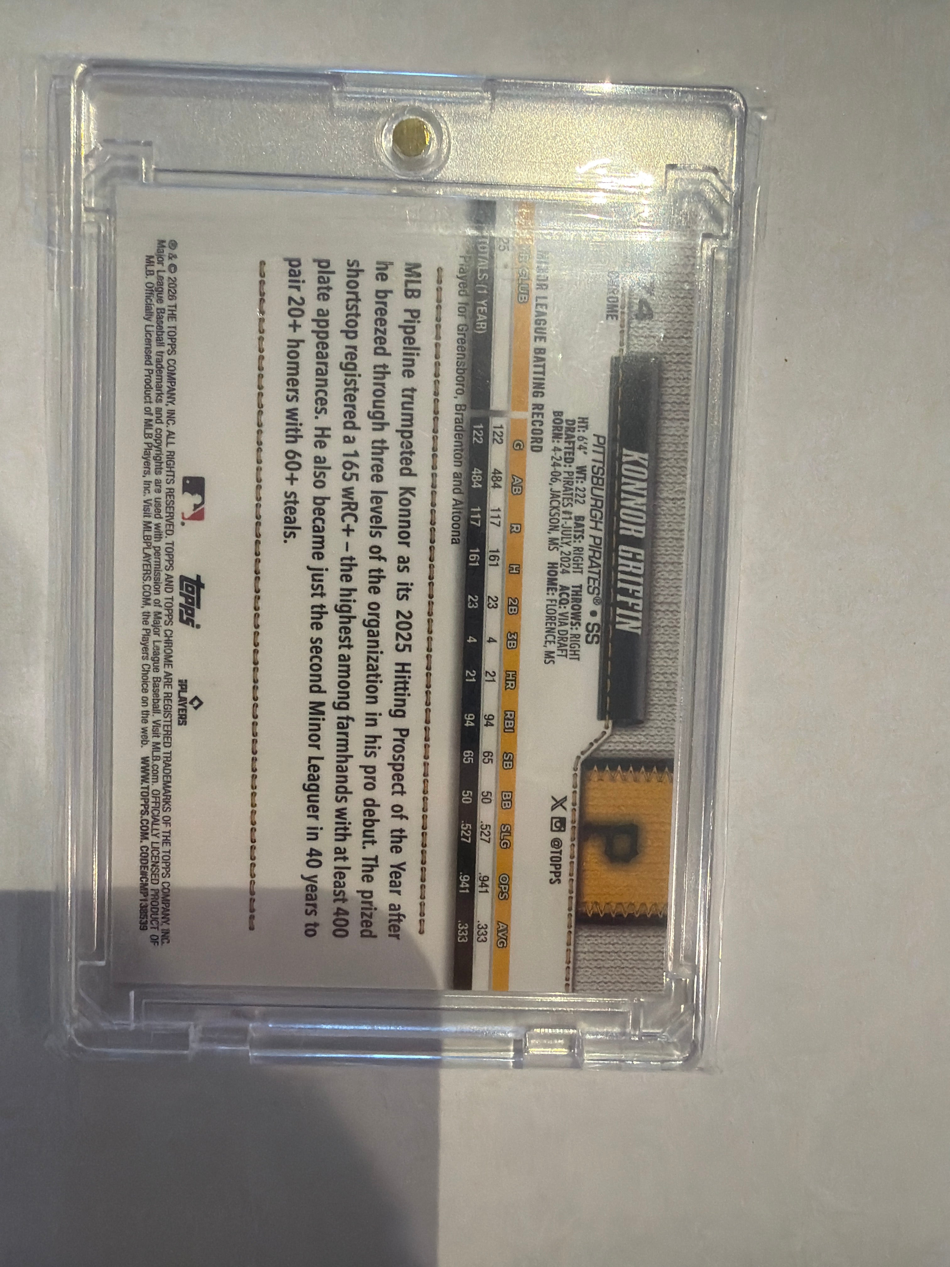 2026 Topps chrome Konnor griffin shortstop