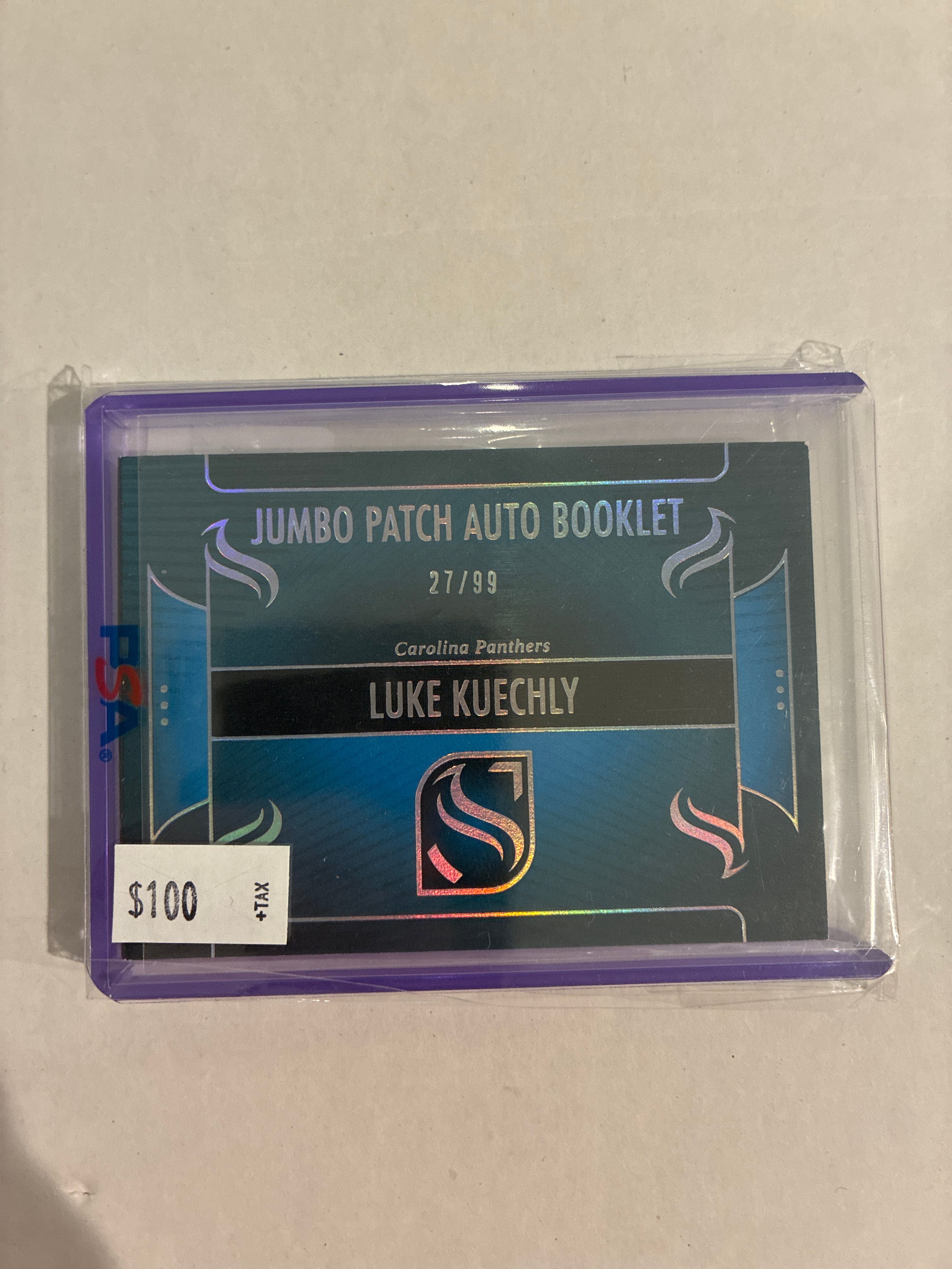 2025 Panini Silhouette Luke Kuechly Jumbo Patch Auto Booklet 27/99