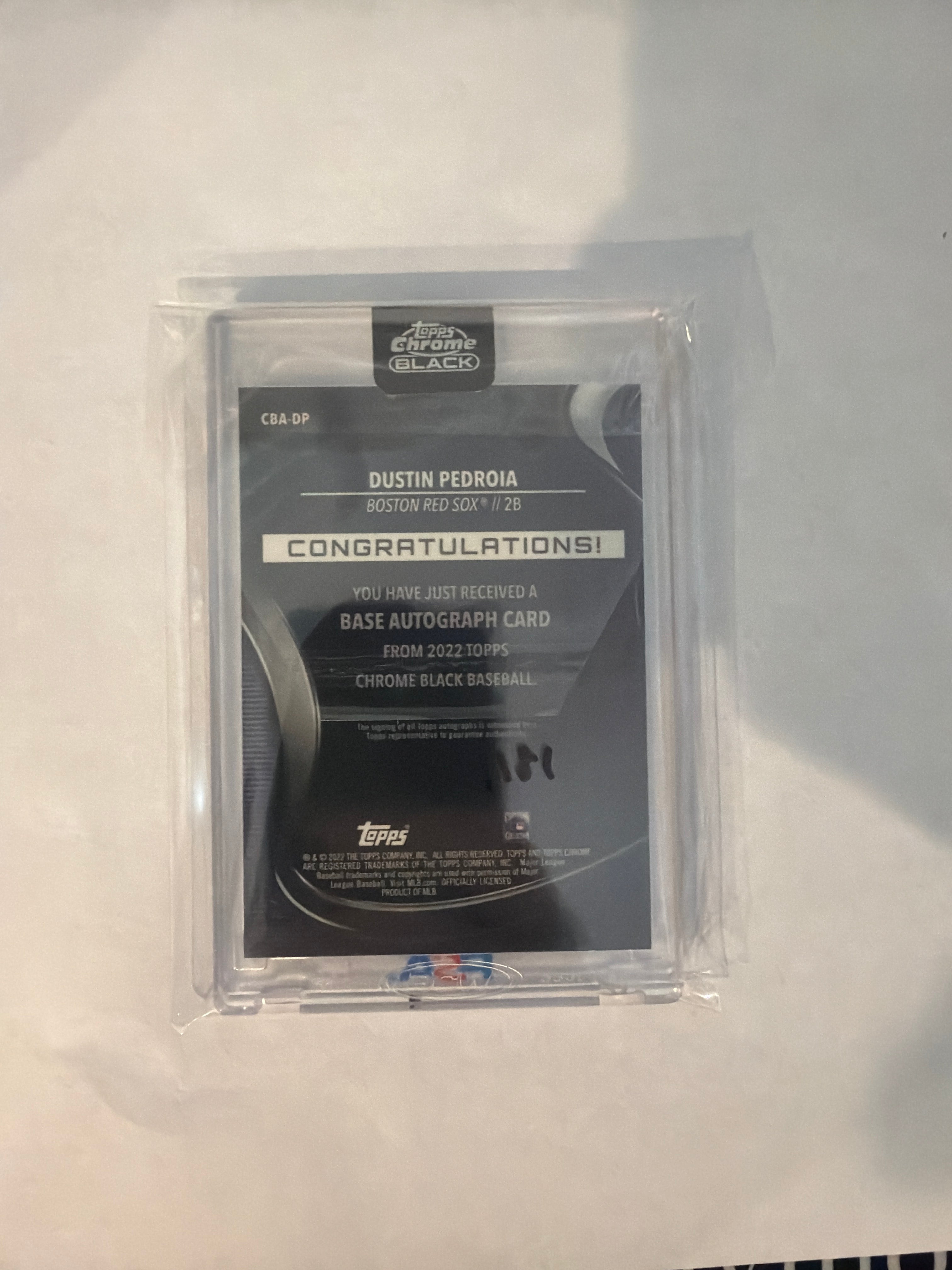 2022 Topps chrome black dustin Pedroia auto