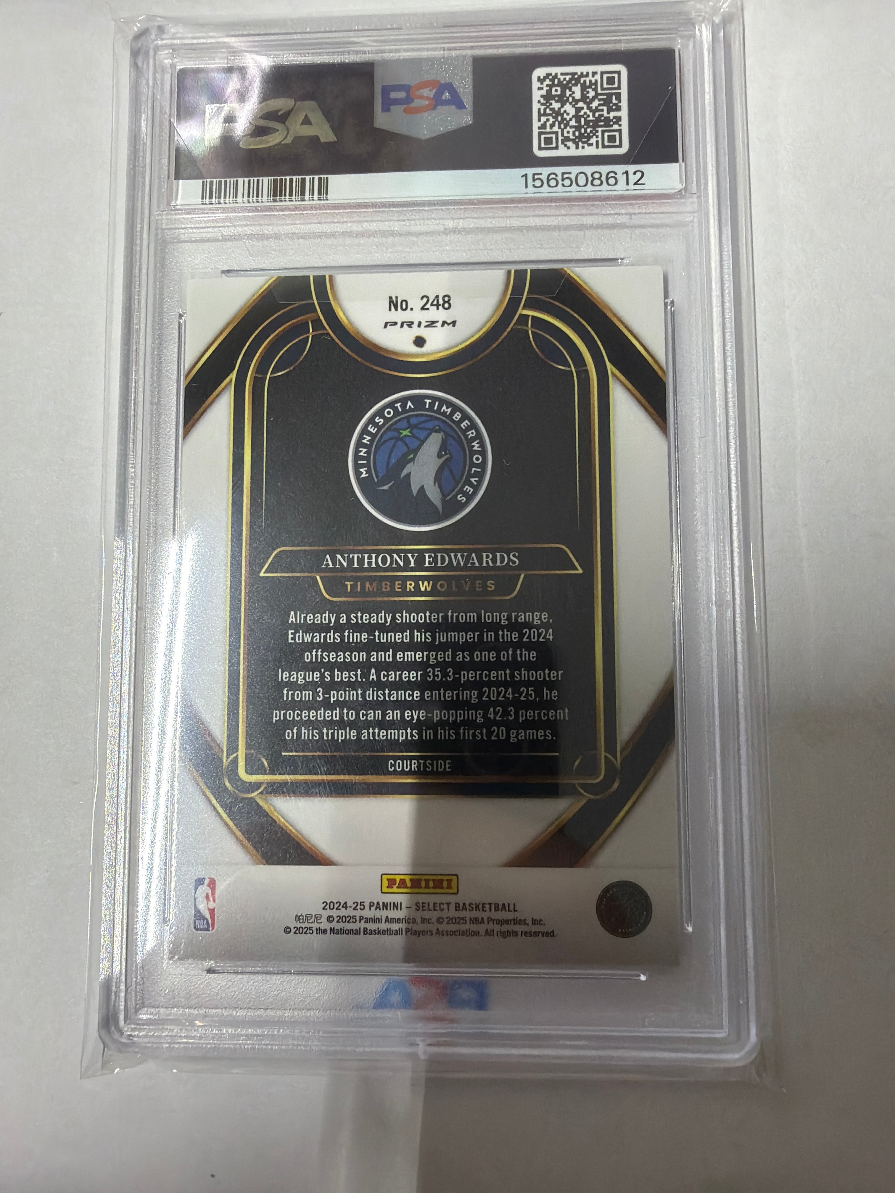 2024 select Anthony Edward’s Blue Cracked ice PSA10