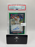 2024 Bowman Chrome Rookie Auto Ceddanne Rafaela Green Refractor 09/99 PSA 10