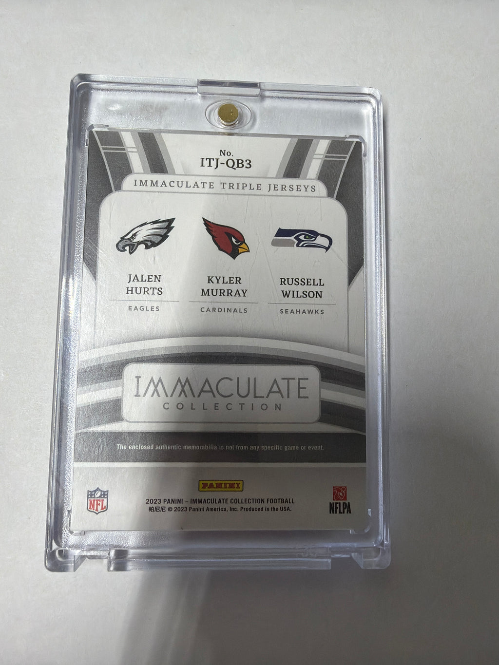 2023 immaculate Hurts/Murray/Wilson triple patch 7/10