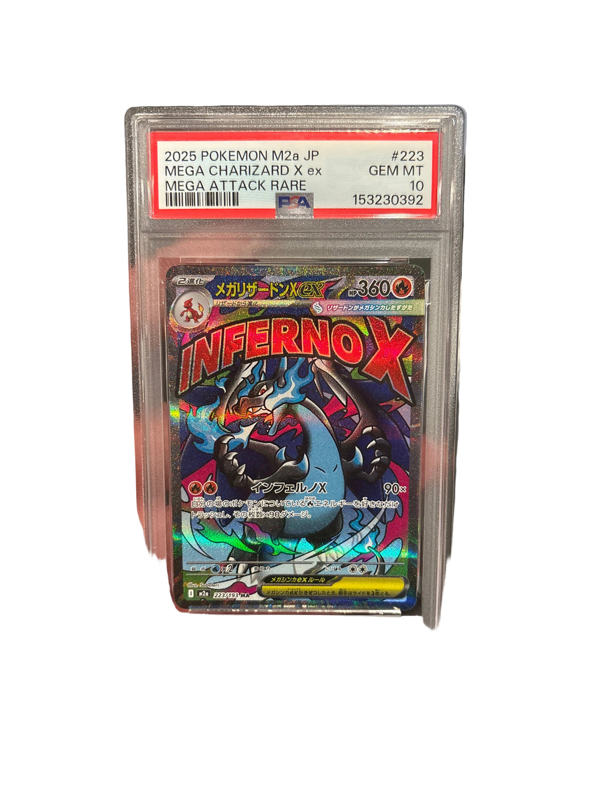 2025 Pokemon M2a JP Mega Charizard X ex Mega Attack Rare #223 PSA 10