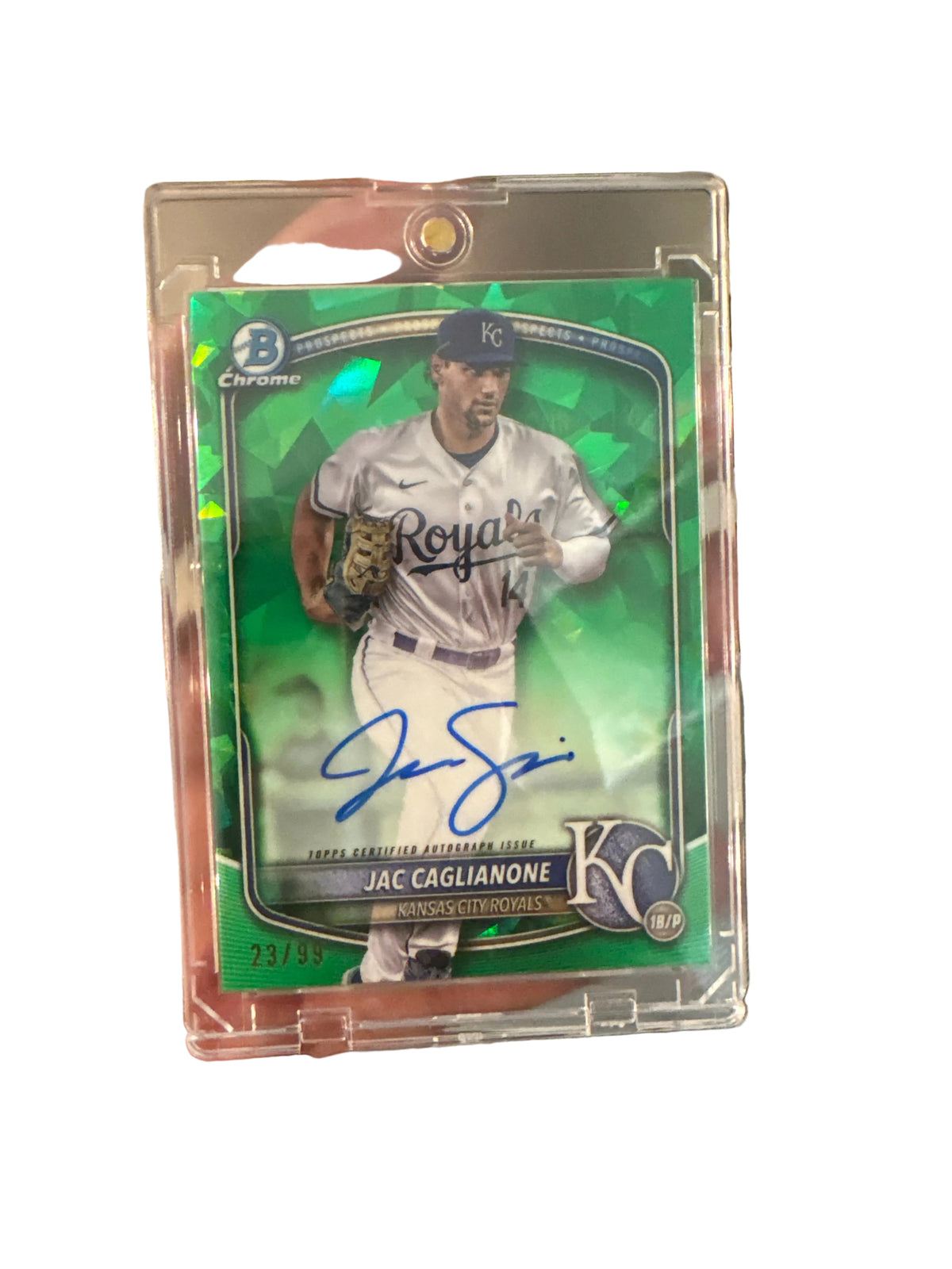 2025 Topps Bowman Chrome - Jac Caglianone (auto) (cracked ice) /99
