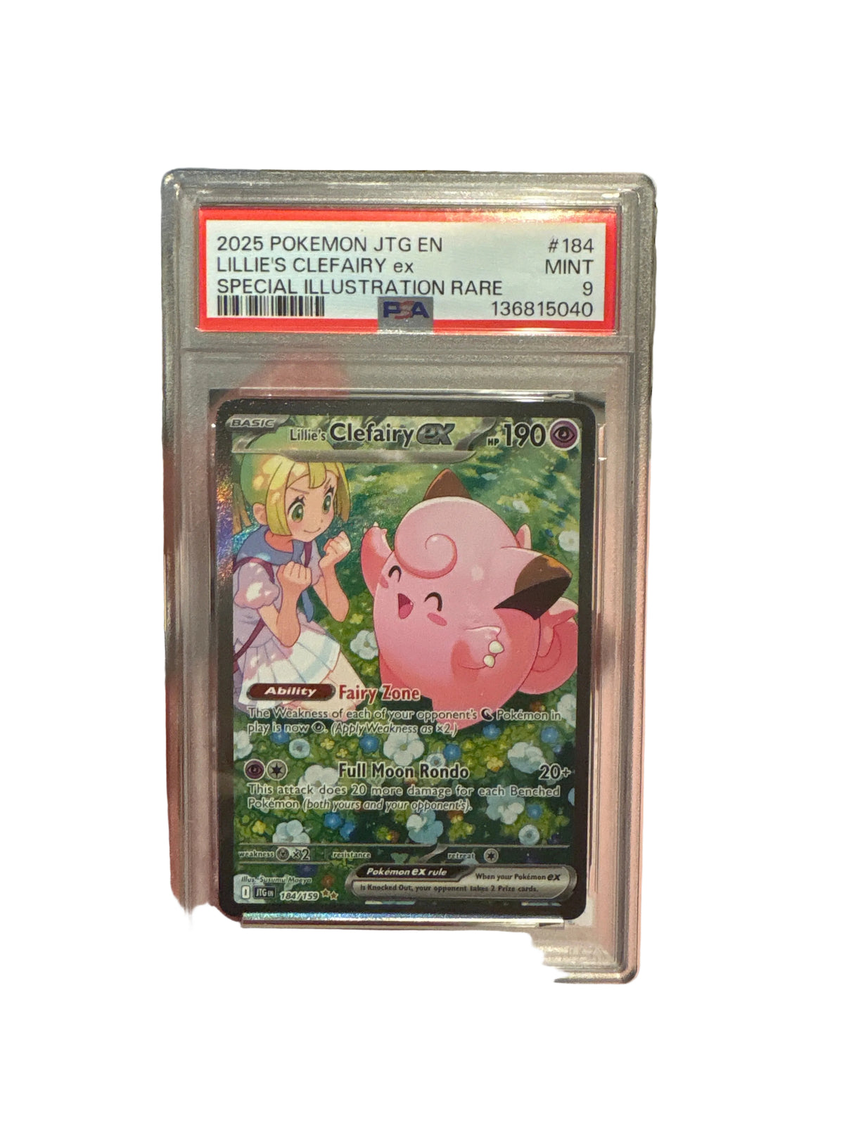 2025 Pokemon JTG EN Lillie’s Clefairy ex SIR #184 PSA 9